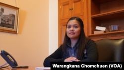 State Senator Tina Maharath (D-Columbus) sits in her office in the Ohio Senate after being elected to the General Assembly in November 2018.