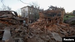 우크라이나 므콜라이우에서 1일 러시아군 미사일 공격으로 파괴된 주택. 