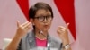 Menteri Luar Negeri RI Retno Marsudi memberikan konferensi pers di Jakarta. 