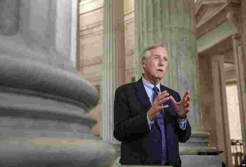 Senate Intelligence Committee member, Sen. Angus King, I-Maine, during a TV interview, defends the Senate Intelligence Committee&#39;s before the release of a report on the CIA&#39;s harsh interrogation techniques on Capitol Hill in Washington, Dec. 9, 2014.