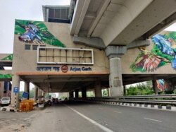 Delhi, which saw a huge spike in cases last month, has still not restored metro train services, the lifeline of the city. (Photo: Anjana Pasricha/VOA)