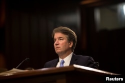 Supreme Court nominee Brett Kavanaugh testifies during the third day of his confirmation hearing before the Senate Judiciary Committee on Capitol Hill in Washington, Sept. 6, 2018.