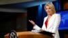 រូបឯកសារ៖ លោកស្រី Heather Nauert ​អ្នក​នាំពាក្យ​ក្រសួង​ការបរទេស ថ្លែងនៅក្នុងសន្និសីទសារព័ត៌មាន នៅក្រសួងការបរទេស នៅរដ្ឋធានីវ៉ាស៊ីនតោន កាលពីថ្ងៃទី៩ ខែសីហា ឆ្នាំ២០១៧។