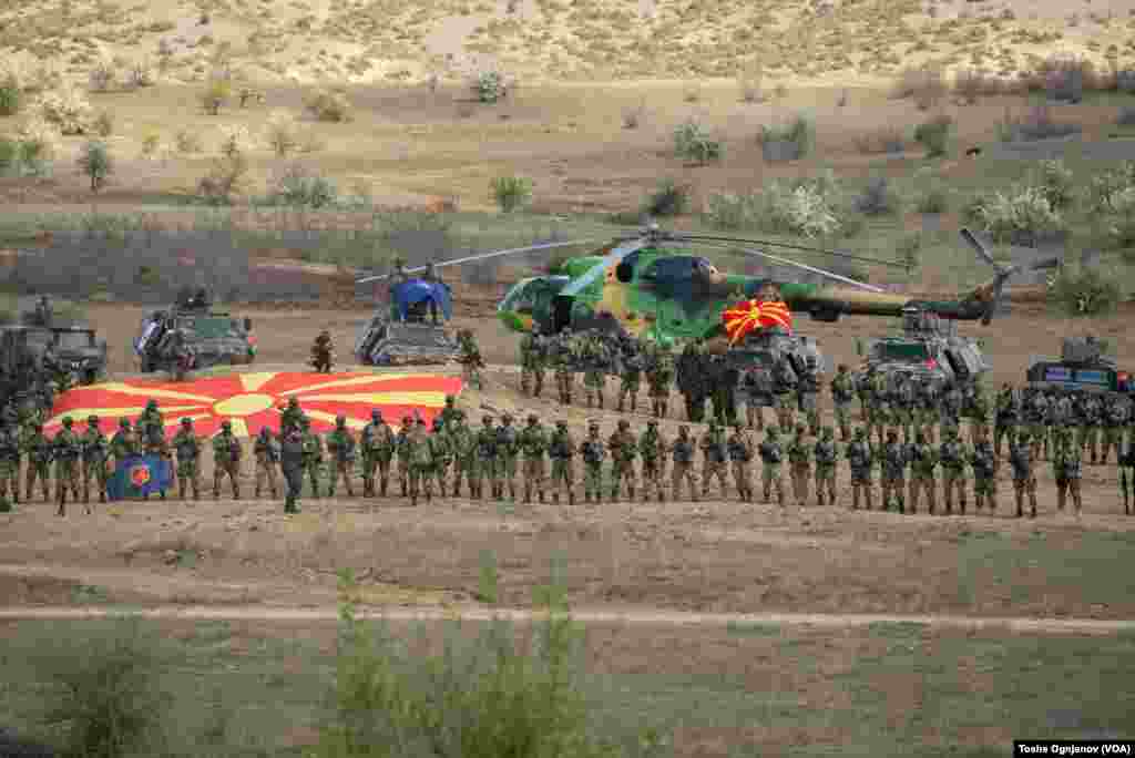 Army of North Macedonia - military drill Flash22 at training center Krivolak