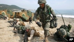 지난 2014년 3월 한국 포항에서 미한 연합 독수리 훈련이 진행됐다.