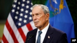FILE - In this Feb. 26, 2019, file photo, former New York City Mayor Michael Bloomberg speaks at a news conference at a gun control advocacy event in Las Vegas.