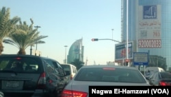 In part due to heavy traffic in Riyadh, the government is building a metro-line and new roads that will need laborers for years to come, Jan. 25, 2016.