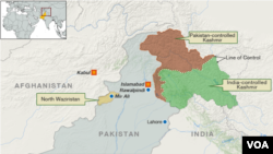 Map of Pakistan shows the location of Mir Ali in the region of North Waziristan.