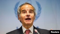 IAEA Director General Rafael Grossi holds a news conference on the opening day of a quarterly meeting of his agency's 35-nation Board of Governors in Vienna, Austria, Nov. 16, 2022. 