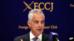 람 이매뉴얼 주일 미국 대사가 21일 도쿄에서 기자회견을 했다.