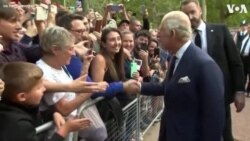 King Charles Greets Crowds Outside Buckingham Palace 