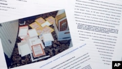 Pages from a Department of Justice court filing on Aug. 30, 2022, in response to a request from the legal team of former President Donald Trump for a special master to review the documents seized during the Aug. 8 search of Mar-a-Lago.