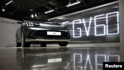 한국 현대자동차의 제네시스 GV60 전기차.