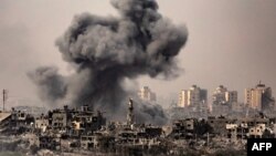 តំបន់​ហ្កាហ្សាស្ទ្រីព​កំពុង​រងការ​វាយប្រហារ​តាម​អាកាស​និង​តាម​ដីគោក​ពី​កងកម្លាំង​របស់​អ៊ីស្រាអែល នៅថ្ងៃទី ២៩ ខែតុលា ឆ្នាំ ២០២៣។ 