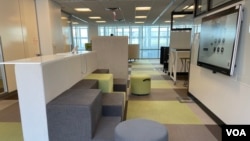 A potential group meeting space at the Workplace Workplace Lab located at the Washington headquarters of the U.S. General Service Administration (GSA), August 11, 2023.