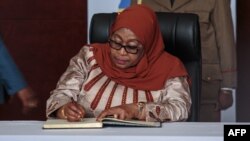 Rais wa Tanzania Samia Suluhu Hassan Febrauari 4, 2024. Picha na Tchandrou Nitanga / AFP.