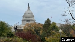 A view of the U.S. Capitol, Nov. 7, 2023, in Washington. Congressional leaders on Feb. 28, 2024, said they had reached a deal for advancing spending bills for the fiscal year ending Sept. 30 and could also avert government shutdowns on March 2. (Diaa Bekheet/VOA)