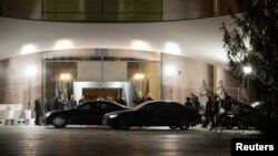 German Chancellor Olaf Scholz welcomes Brazil's President Luiz Inacio Lula da Silva ahead of German-Brazilian government consultations, at the Chancellery in Berlin, Germany, Dec. 3, 2023. 