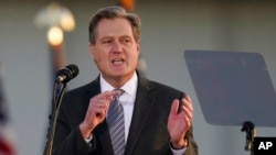 FILE - Rep. Mike Turner, R-Ohio, speaks at Dayton International Airport in Vandalia, Ohio, Nov. 7, 2022. He warned June 20, 2024, that Russia is on the verge of gaining an advantage in space-based weaponry.