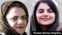 فروغ تقی‌پور (سمت راست) و مرضیه فارسی، زندانیان سیاسی