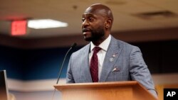 FILE — Special prosecutor Nathan Wade speaks during a motions hearing for former President Donald Trump's election interference case in Atlanta, Georgia, Jan. 12, 2024.