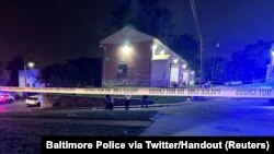 Pemandangan tempat terjadinya penembakan, di Baltimore, A.S. 2 Juli 2023. (Foto: Baltimore Police via Twitter via REUTERS)