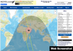 위성 정보 웹사이트 '엔투요'(www.n2yo.com)에서 검색한 2023년 6월 28일 북한 위성 ‘광명성 4호(KMS-4)' 운행 궤적.