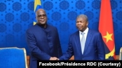 Rais wa DRC Felix Tshisekedi na Rais wa Angola Joao Lourenco