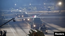 27일 평양에서 열린 '전승절' 70주년 열병식에 신형 무인기가 등장했다.