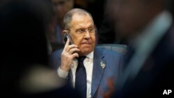 Russia's Foreign Minister Sergei Lavrov attends the G20 foreign ministers meeting in Rio de Janeiro, Brazil, Feb. 21, 2024. 