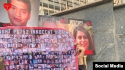 تجمع خانواده‌های جانباختگان هواپیمای اوکراینی مقابل دفتر سازمان ملل متحد در تهران - ۱۴ بهمن ۱۴۰۲ 