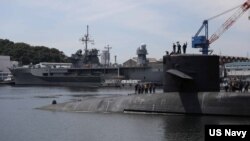 미 해군의 오하이오급 핵추진 잠수함 USS 미시간함(SSGN 727)이 2일 일본 요코스카에 도착했다. 사진 = 미 해군.