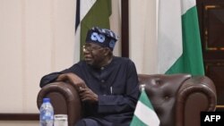 Rais wa Nigeria Bola Tinubu akiwa Ikulu huko Abuja Januari 23, 2024. Picha na ANDREW CABALLERO-REYNOLDS / POOL / AFP. 