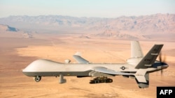 Američka bespilotna letjelica MQ-9 Reaper na fotografiji koju je objavila američka avijacija, leti iznad test područja u Nevadi, 14. januara 2020.