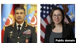 Zakir Həsənov və Saşa Beyker (Mənbə: Azərbaycan Müdafiə Nazirliyi)