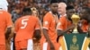 Wachezaji wa timu ya taifa ya soka ya Ivory Coast wakifurahia ushindi katika fainali ya kombe la AFCON