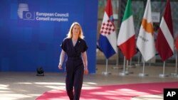 Estonya Başbakanı Kaja Kallas Belçika'nın başkenti Brüksel'deki AB zirvesinde.