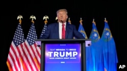FILE - Former President Donald Trump speaks at a campaign event in Las Vegas, Nevada, July 8, 2023.