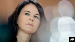 German Foreign Minister Annalena Baerbock at meeting of the German government at the chancellery in Berlin, Germany, July 13, 2023. Germany approved a new China relations strategy.