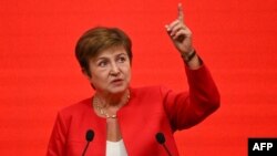 FILE - International Monetary Fund Managing Director Kristalina Georgieva speaks during the China Development Forum in Beijing on March 24, 2024. 
