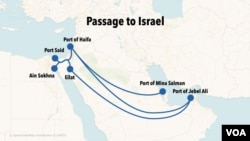 Red Sea attacks are spurring development of an alternate land route carrying cargo by truck from the Persian Gulf across Saudi Arabia and Jordan to Israel and Egypt.