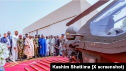 Kashim Shettima a yayin kadamar da sabbin jiragen yaki