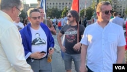 Petar Nikitin (lijevo), osnivač Ruskog demokratskog društva, na protestu (arhiva)