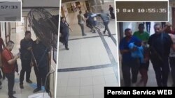 انتقال گروگان‌های اسرائیلی به بیمارستان شفا توسط شبه نظامیان حماس در روز ۱۵ مهر 