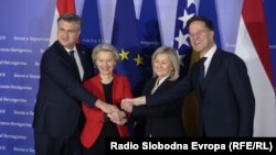 Plenković, Rutte i von der Leyen tokom susreta sa Krišto.
