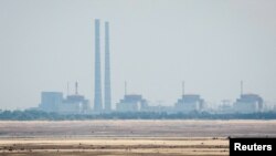 نمایی از نیروگاه هسته‌ای ژاپوریژیا در جنوب اوکراین که به اشغال روسیه درآمده است - آرشیو