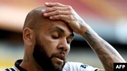 Dani Alves lors du match entre son club Pumas et Atlas au stade Jalisco à Guadalajara, Mexique, le 3 septembre 2022. 