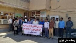 تجمع اعتراضی کارگران شرکت آبفا شوش