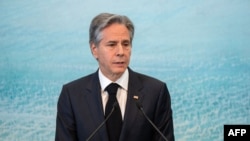 FILE - U.S. Secretary of State Antony Blinken speaks during a news conference at the conclusion of a G7 foreign ministers meeting in Karuizawa, Japan, Apr. 18, 2023.