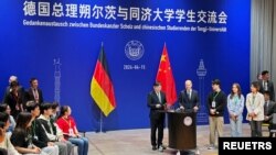 15일 올라프 숄츠 독일 총리가 중국 상하이 퉁지대학교를 찾아 연설을 가졌다.